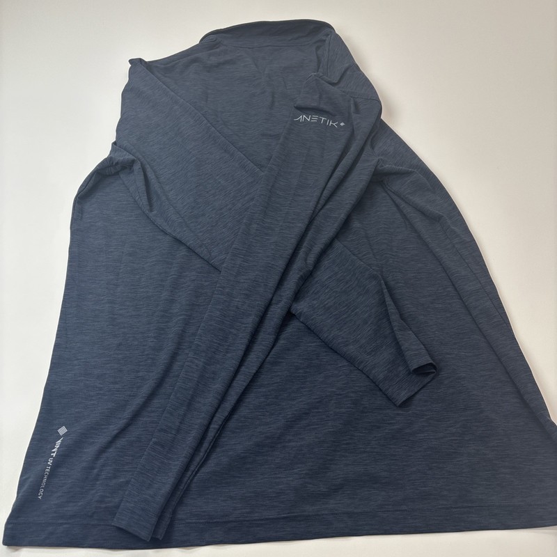 Anetik premium performance Navy blue long sleeve shirt size Large UPF 30+ Vint gallery