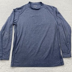 Masters Tech Shirt Small Blue Active Performance Pullover Long Sleeve Tee Mens
