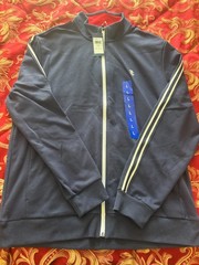Izod Advantage Performance Stretch Men’s Large Full Zip Mock Neck Blue NWT