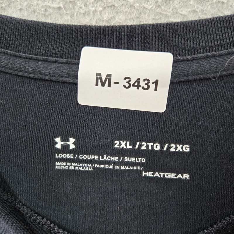 Under Armour Men Shirt 2XL Black United States Stars Heatgear Activewear Logo gallery