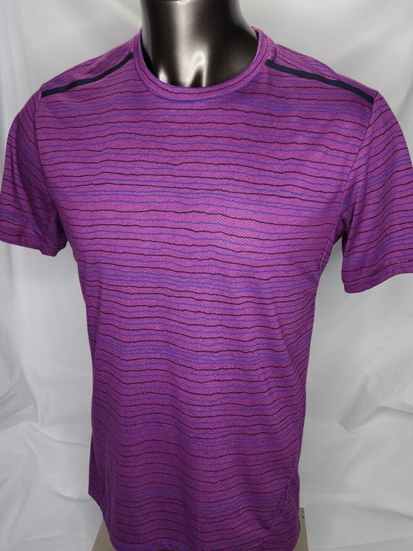 Nike Tailwind Running Shirt SZ L Men's Striped 872018 Berry Blue Training gallery