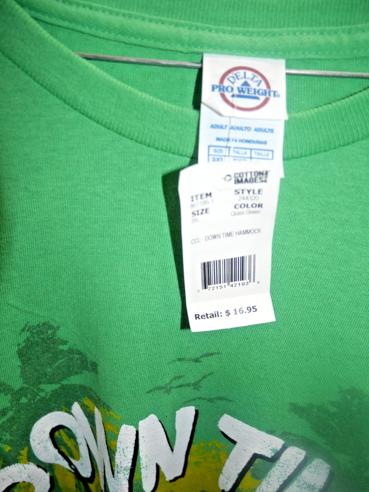 Unisex Adult 3XL Green T Shirt Person on Hammock Down Time All the Time NWT gallery