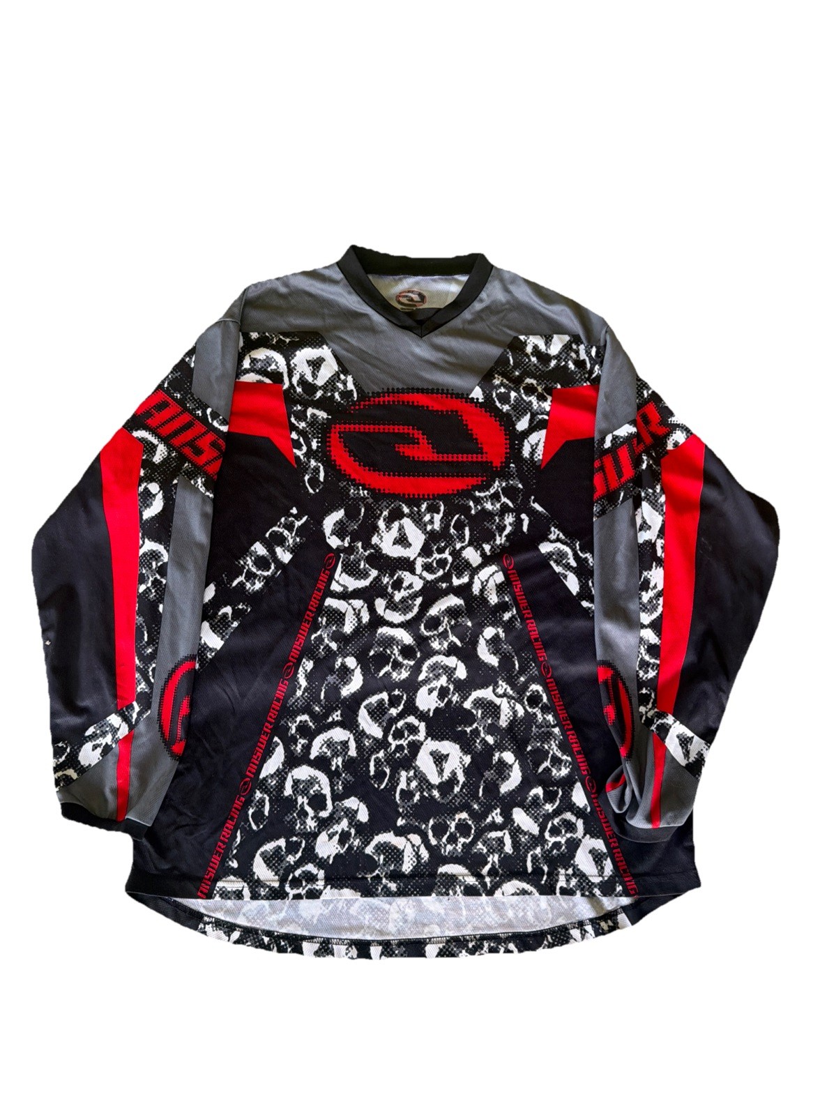Vintage Crazy Skull Motorcross Jersey Sz XL Red Answer Racing gallery