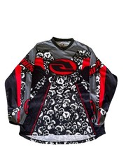 Vintage Crazy Skull Motorcross Jersey Sz XL Red Answer Racing