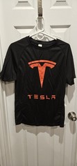 Tesla Men’s Small Black Red Short Sleeve Crew Neck Activewear T-Shirt Polyester