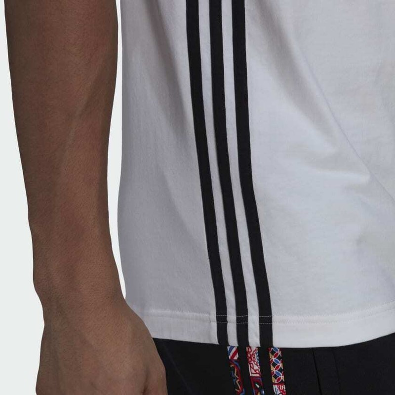 Mens Adidas Original 3 Stripe Tank Top H43942 White/Multi Size XS_S_M_L_XL gallery