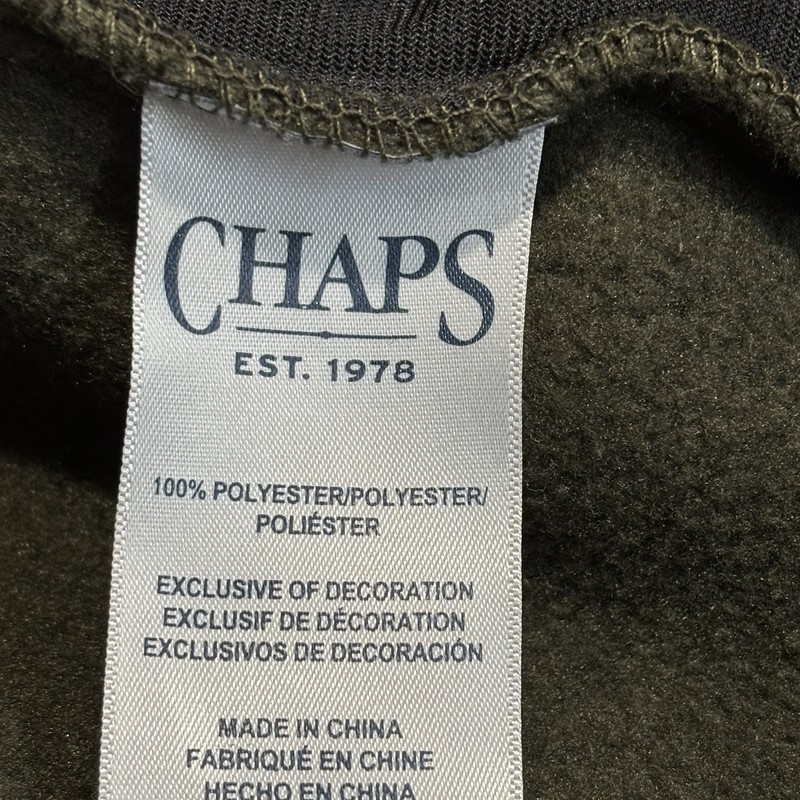 Chaps Men Green Long Sleeve 1/4 Zip Pullover Sweat Shirt Size Medium gallery