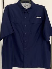 Habit Men’s Short Sleeve Fishing Shirt Blue Size XL Solar-Factor UPF 40 Pockets