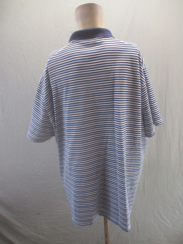 Nike Size XL Mens Multicolor Striped Collared Buttons Short Sleeve Logo Polo 896 gallery