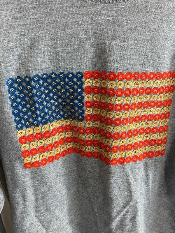 M & M World Las Vegas US Flag LONG SLEEVE SWEATER PULL OVER SHIRT Large L gallery