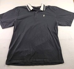 Ashworth Golfer Logo Golf Polo Shirt Mens XL Black Cotton Active