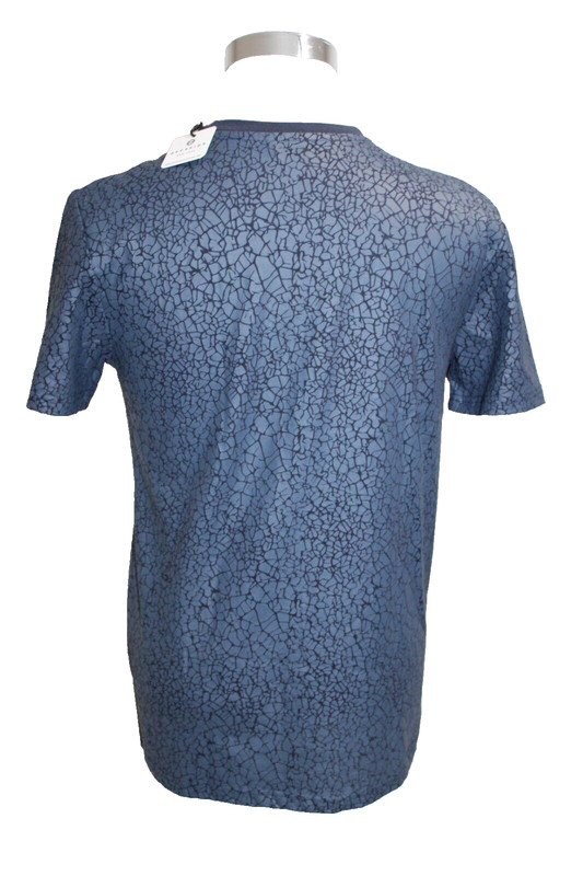 Elevenparis Men's Blue Crackle Coated Graphic T-Shirt NWT Size Medium gallery