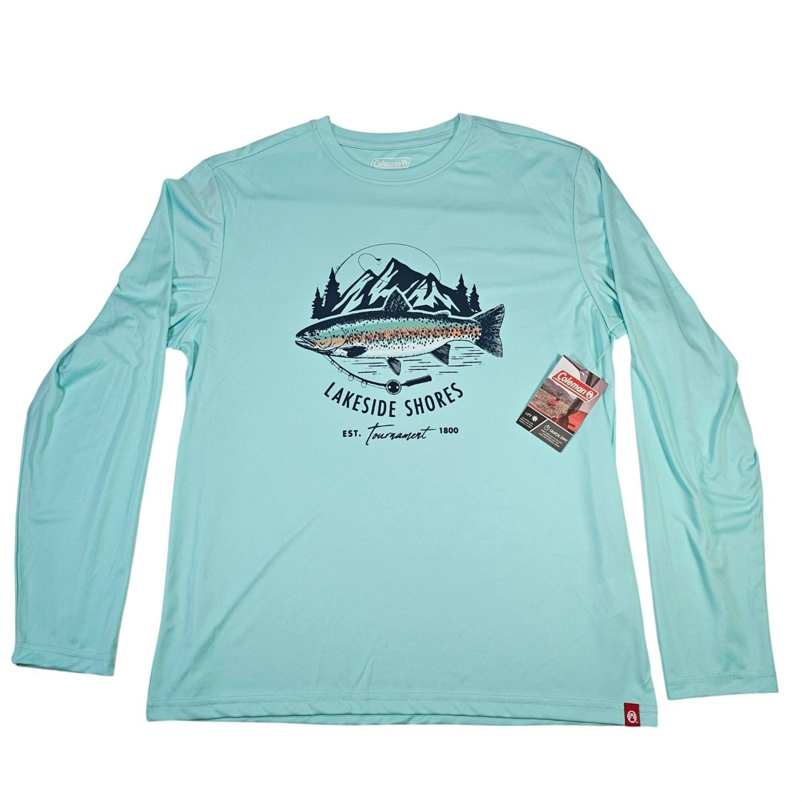 Coleman NWD Long Sleeve UPF 50 Quick-Dry Shirt Lakeside Shores Men's Size L Blue gallery