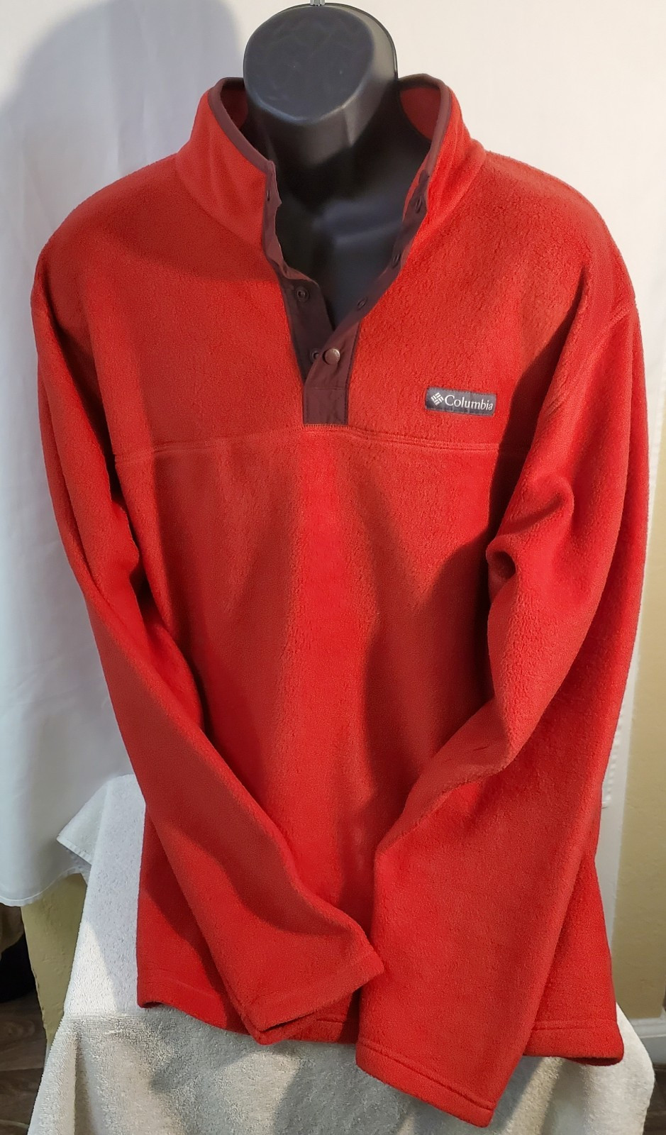 Columbia Pullover Men 2XL Red 1/4 Snap Fleece Outdoors Hiking Polyester gallery
