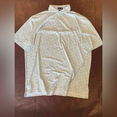 Stitch performance Golf Polo Men’s Large. Green and white pattern. Large.