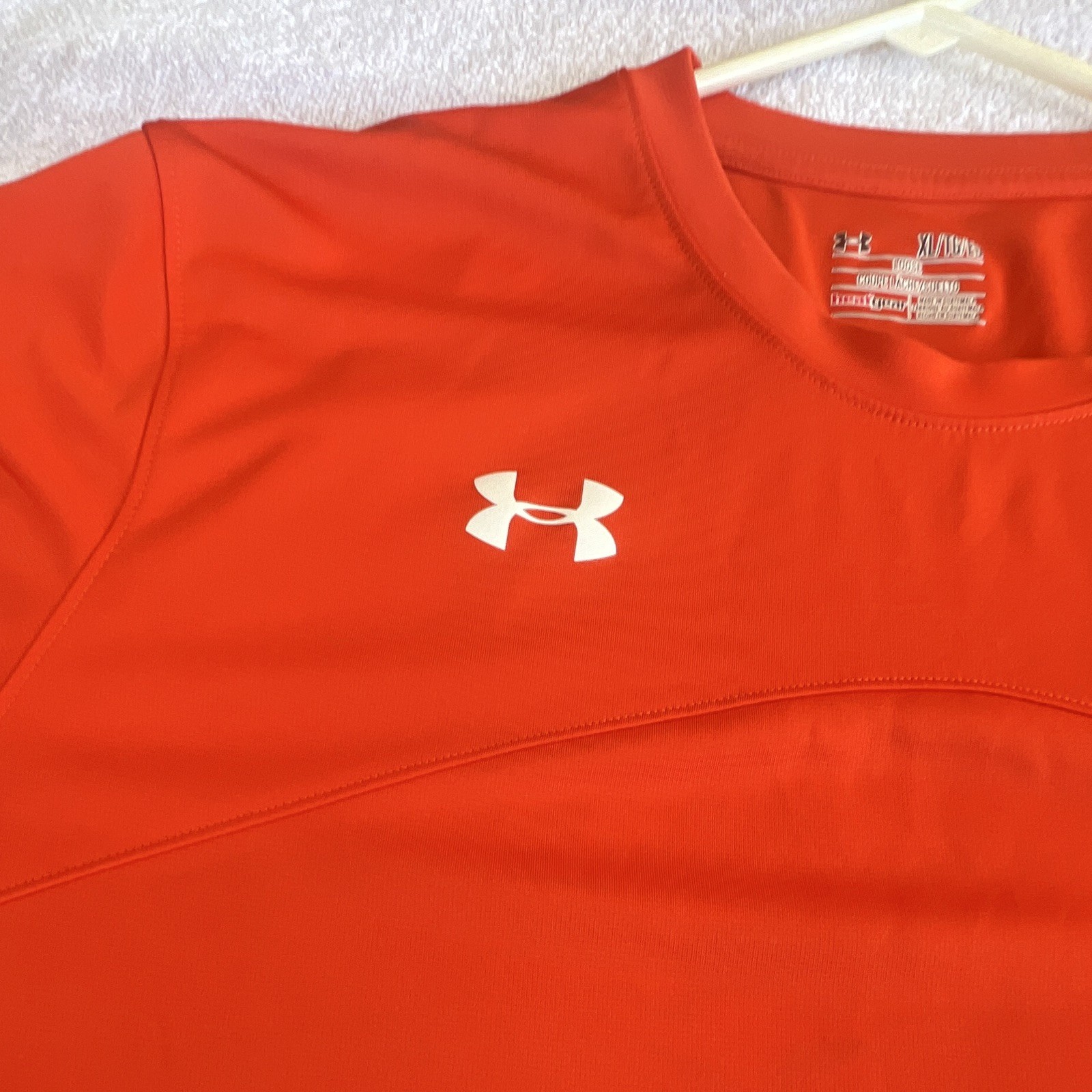 Under Armour HeatGear Men’s T-Shirt Loose Fit Orange XL Short Sleeve Crew Logo gallery