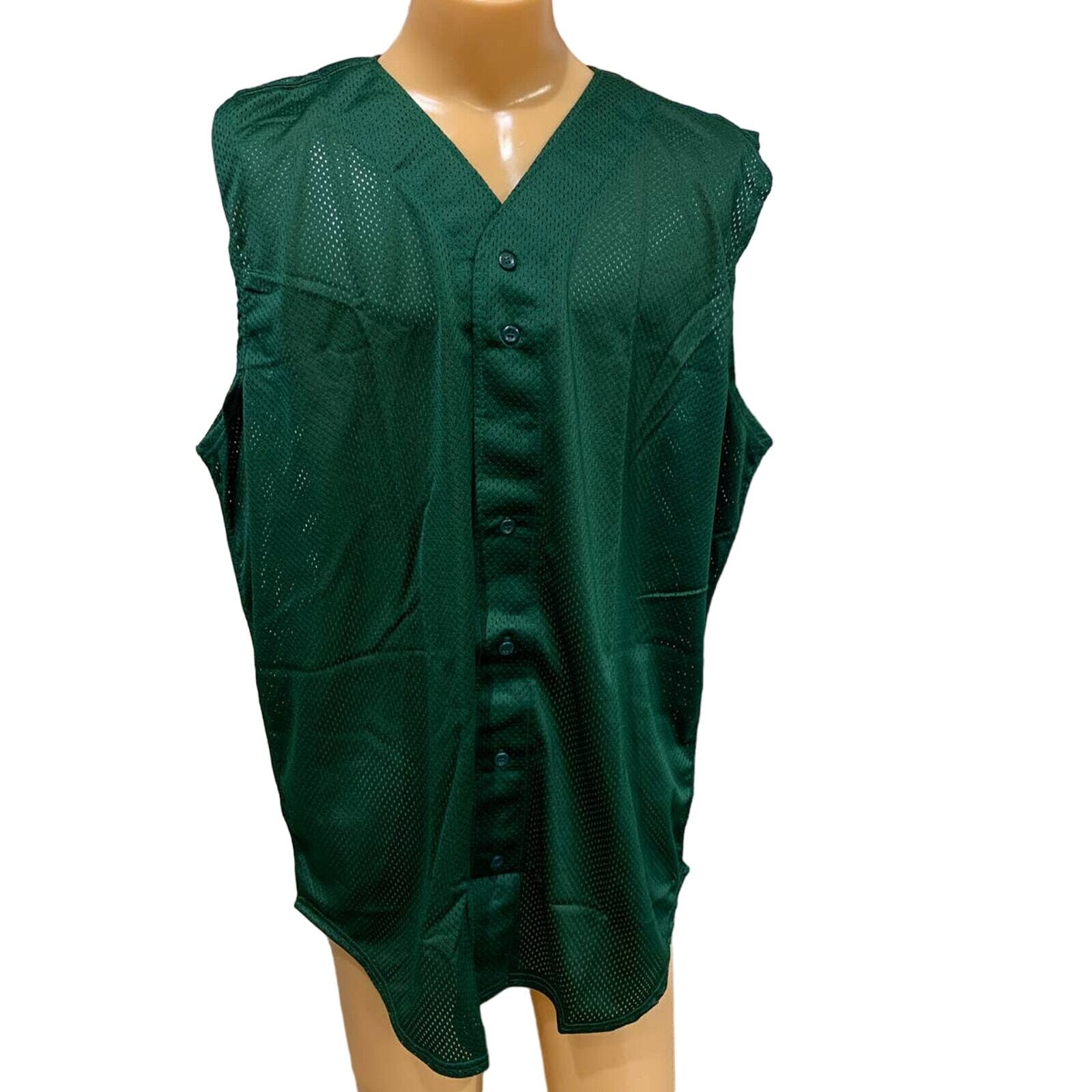 2 New Tag Team Uniform Adult Medium Button Down Baseball Mesh Jersey Tank Tops gallery