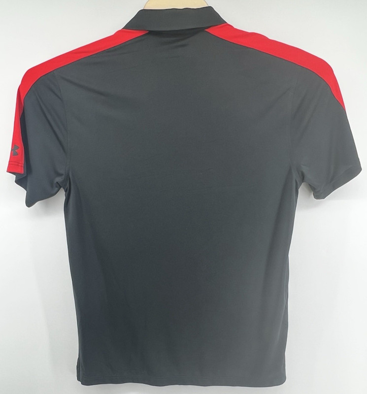 Under Armour Univ Of Maryland Polo Shirt Mens Medium Black Red Short Sleeved gallery
