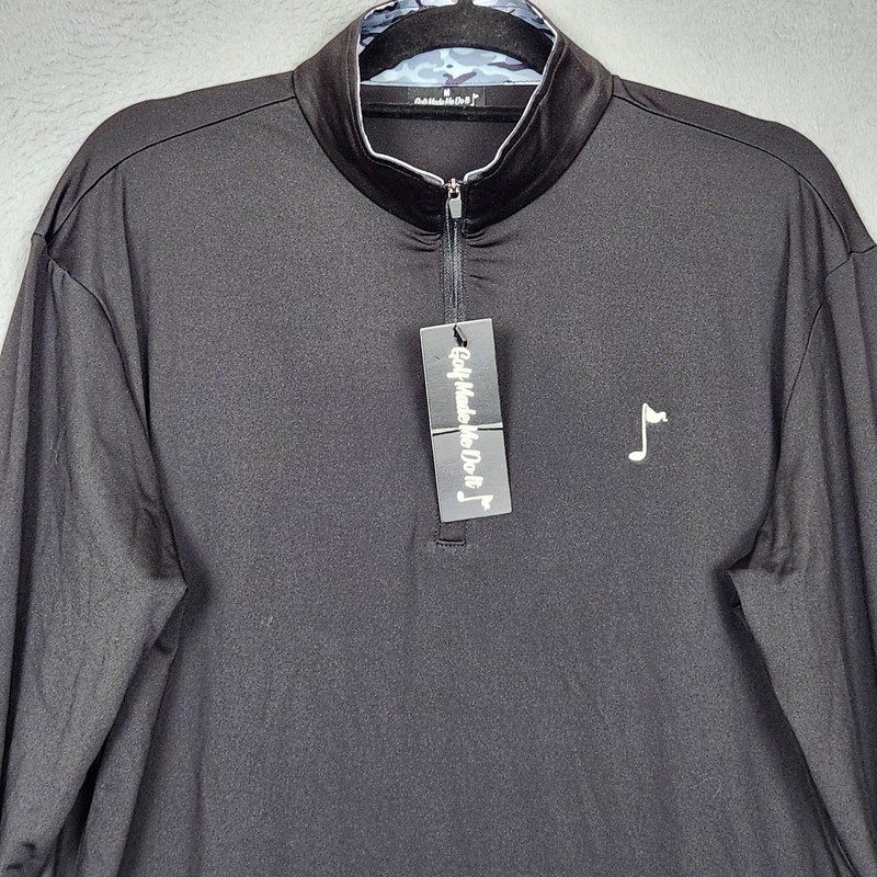 Golf Made Me Do It Pullover Mens Medium Black 1/4 Zip Long Sleeve Golf Stretch gallery