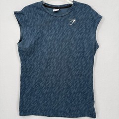 Gymshark Critical Cut Off Muscle Tank Top Mens Small Blue Sleeveless GMST5395