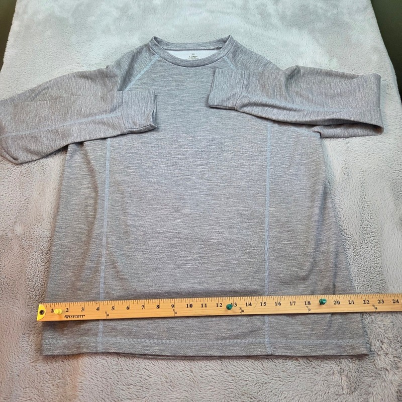 LL Bean Shirt Men L Regular Performance Raglan Active Run Hike Camp Heather Grey gallery