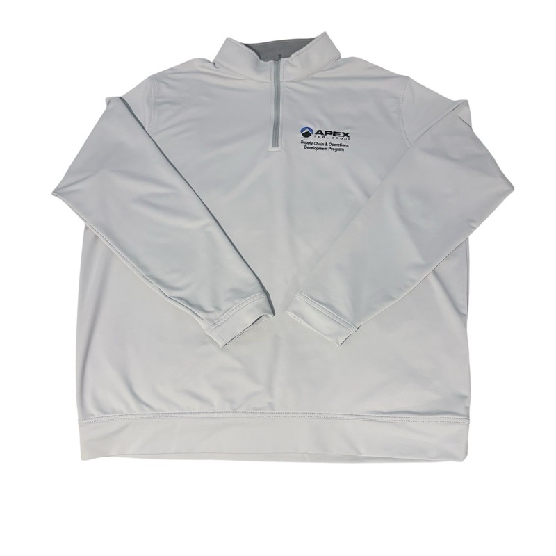 Peter Millar Perth Gray 1/4 Zip Work Logo Apex Tool Company Size XL gallery