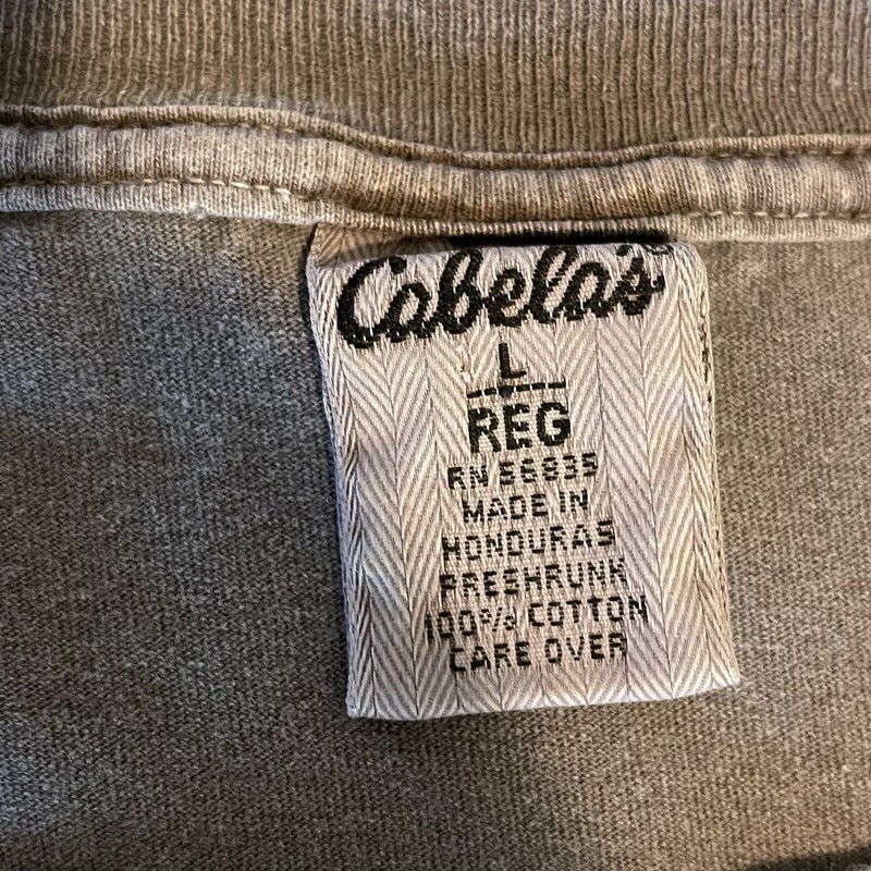 Cabelas Shirt Men Large Brown Cotton Hunting Wilderness Animal Long Sleeve Deer gallery
