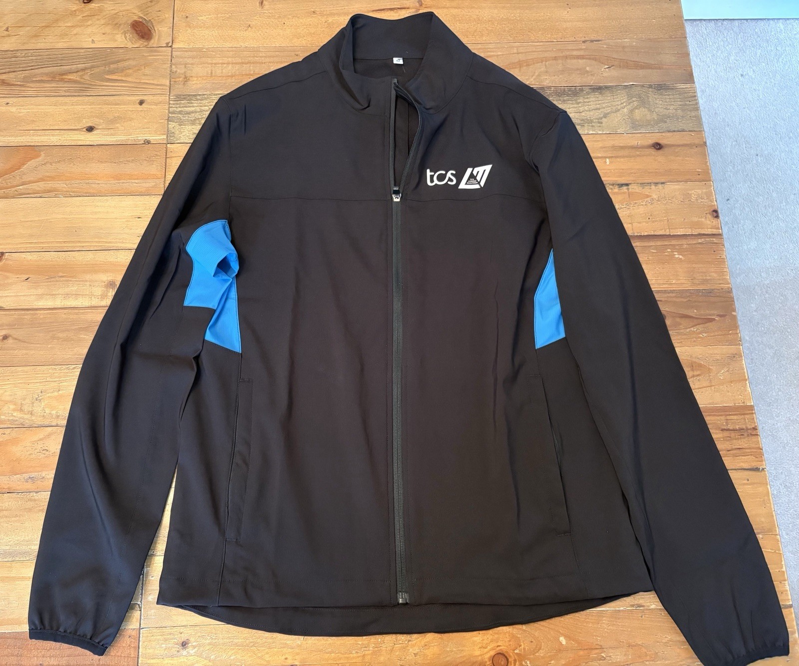 TCS London Mens Medium Marathon Running Jacket Black Light Weight Active gallery