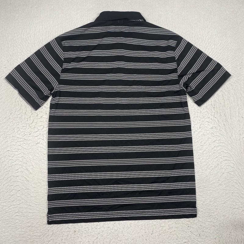 Nike Golf Polo Shirt Tour Performance Mens Medium Black Striped Short Sleeve gallery