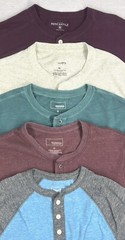 Men’s Long Sleeve Casual Henley Tee – Choice Size & Color