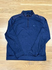 Tommy Bahama Palm Coast Performance Pullover Men Large Blue Half Zip Island Zone