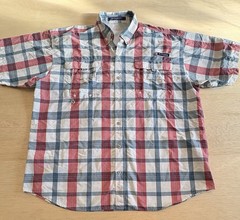 Columbia PFG Super Bahama Men’s Fishing Shirt Plaid Long Sleeve Vented See Desc