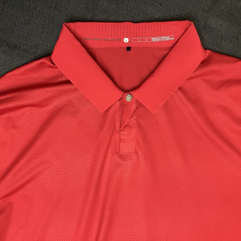 Nike Golf Tiger Woods Velocity Max Embossed Polo 716715 687 Sunday Red Sz L gallery