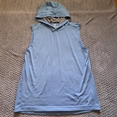 Russell Athletic Light Blue, Sleeveless Shirt With Hoodie, Size Medium