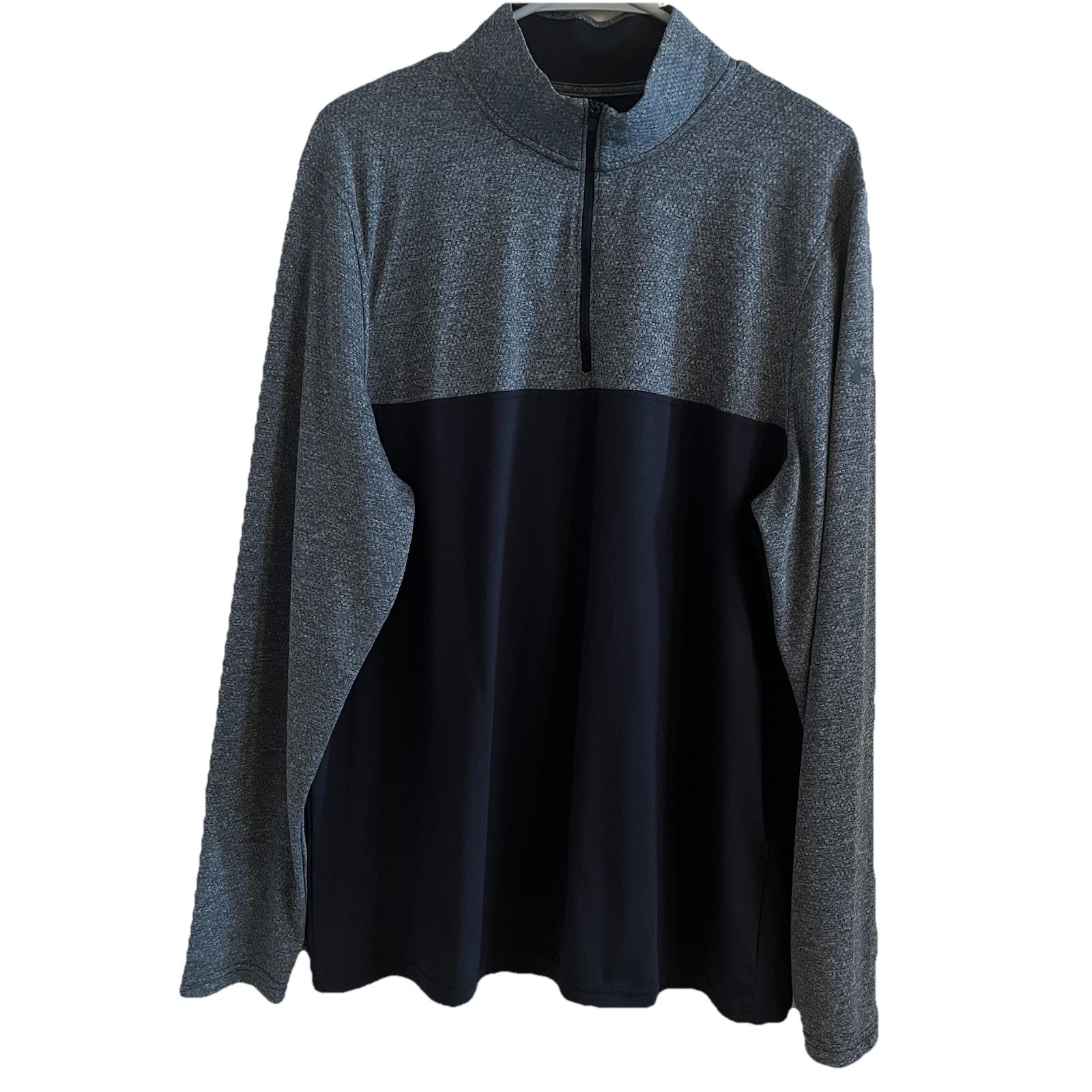 Under Armour Loose Fit Quarter Zip Pullover Men’s L Athleisure Black & Gray gallery