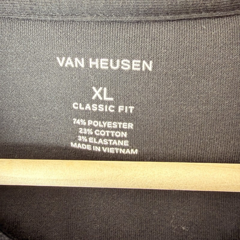 Van Heusen XL Quarter Zip Pullover Gray Fleece Lined Classic Fit Mens gallery
