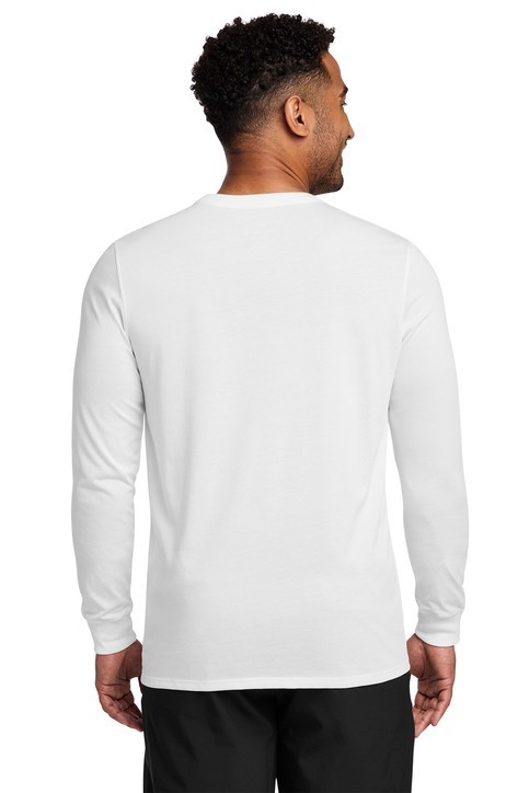 Nike White W/BLACK SWOOSH Dri-FIT L/S MEDIUM Tee NKBQ5230 Cotton Poly NEW gallery