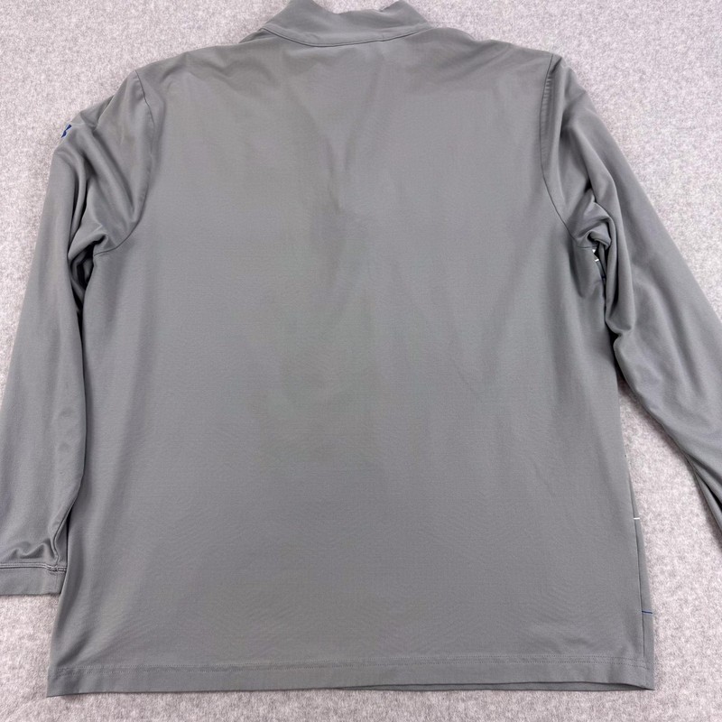 Under Armour ColdGear Infrared Pullover Mens Large Gray Striped 1/4 Zip Golf gallery