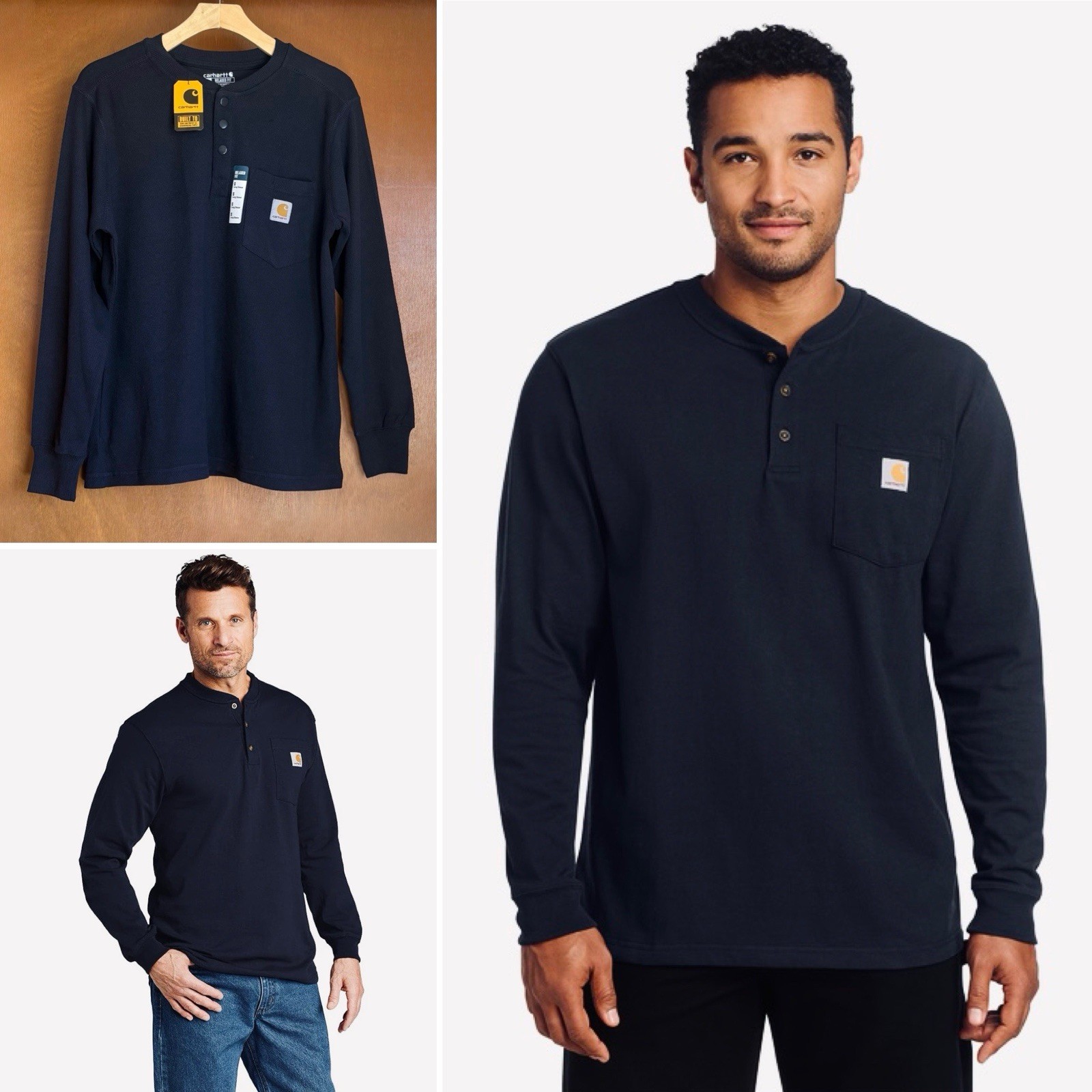 Carhartt Men’s Relaxed Fit Heavyweight Long Sleeve Henley Pocket Thermal Shirt S gallery
