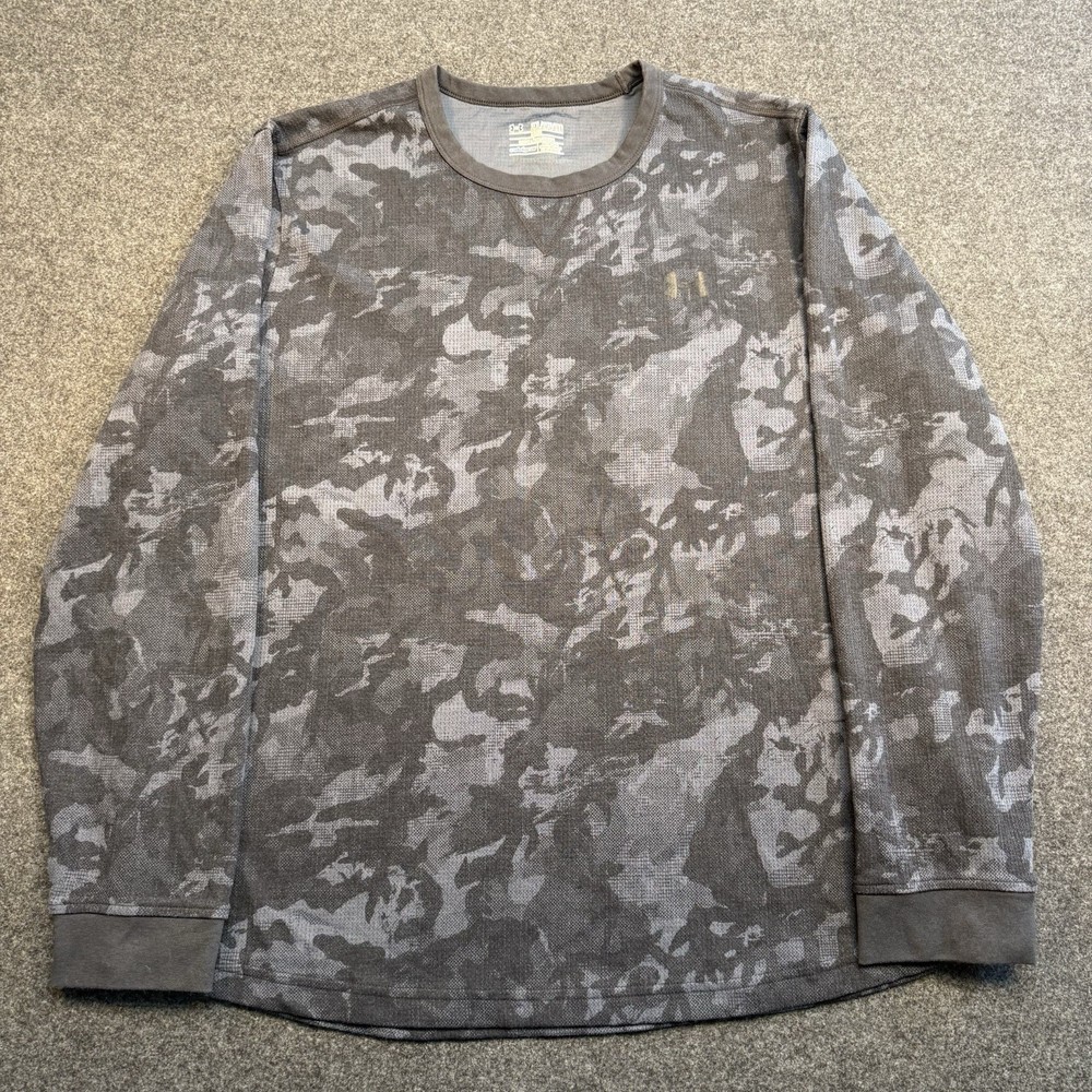 Under Armour Cold Gear Long Sleeve Gray Camo Shirt Loose Mens 2XLarge Training