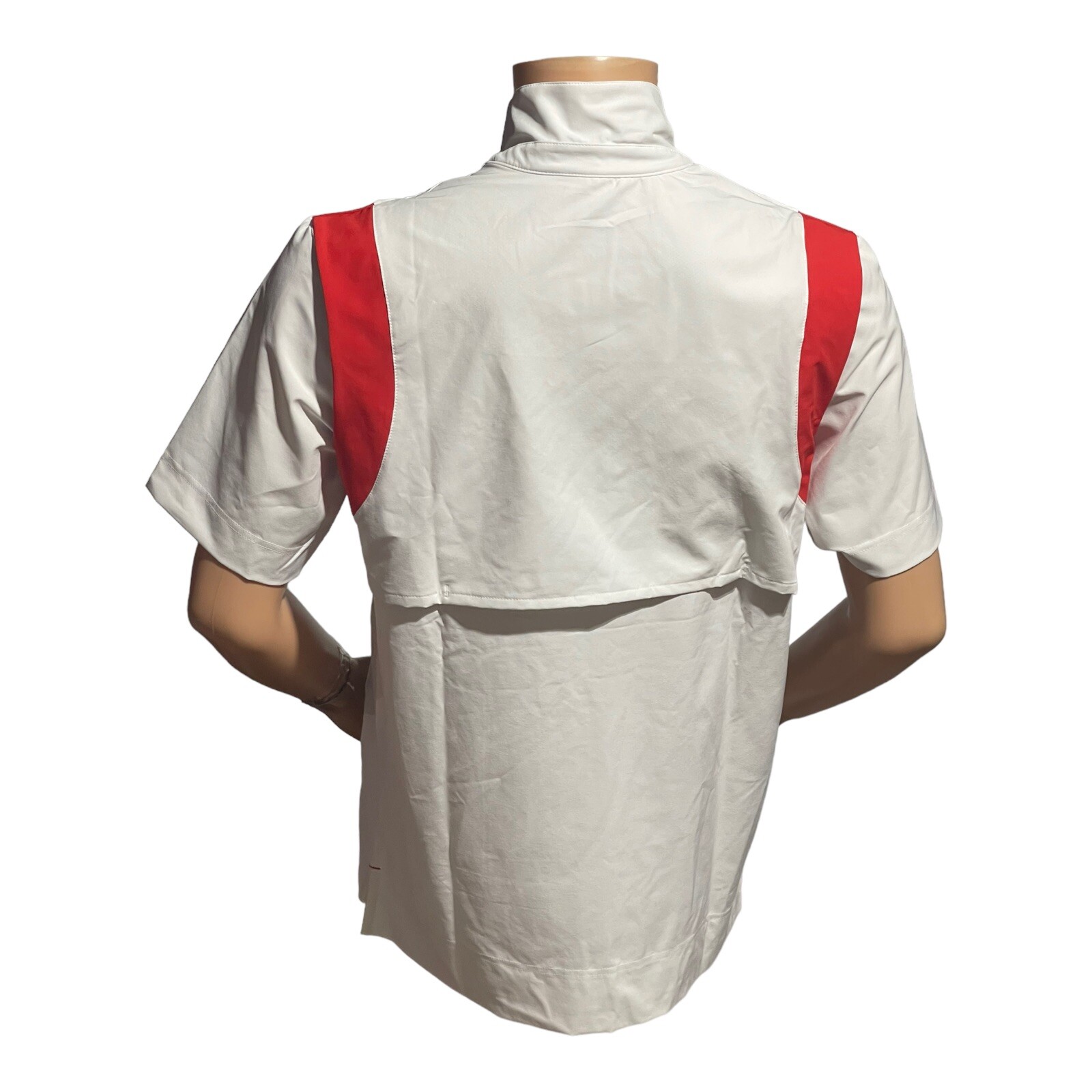 $80 Nike Coach 1/4 Zip Pullover Short Sleeve White / Red DJ5113-102 Men's Sz sm gallery