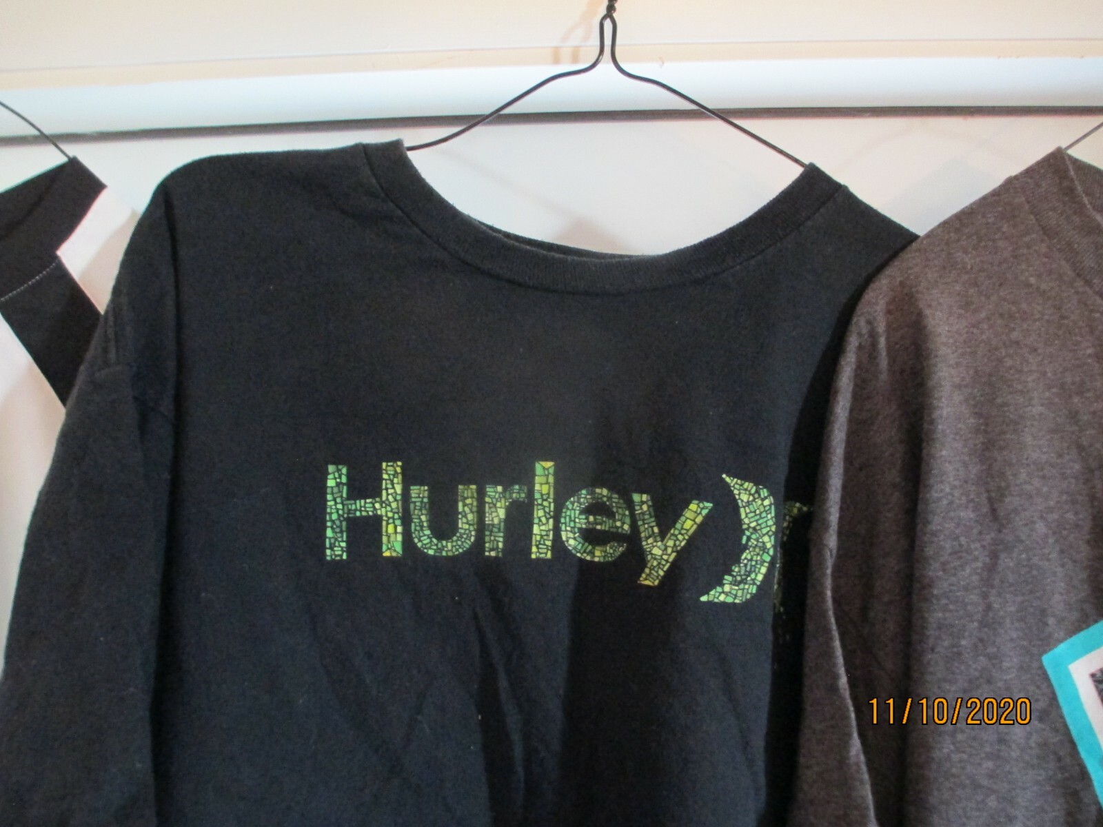 3 Shirts - XL - Nike Long Sleeve DriFit, Black Hurley, Gray Famous gallery