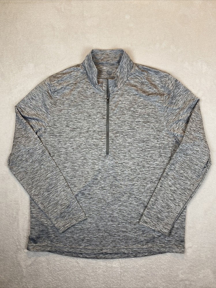Graham Luxe Pullover Mens Size Large Frey 1/4 Zip Top Gray Golf Performance