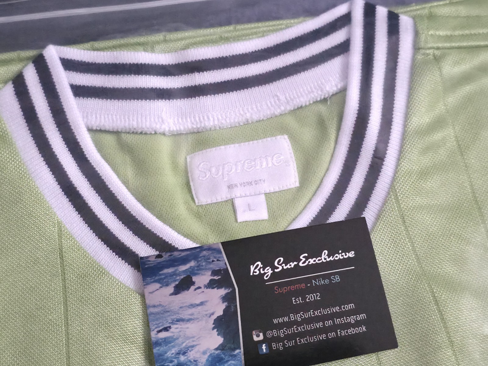 Supreme Arabic Soccer Jersey GREEN Large L SS14 BRAND NEW OG SELLER UMBRO gallery