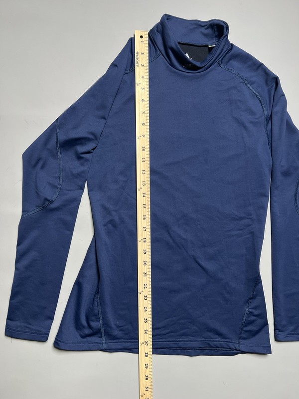 adidas Techfit Men's L Blue Long Sleeve Mock Neck Compression Stretch Pullover gallery