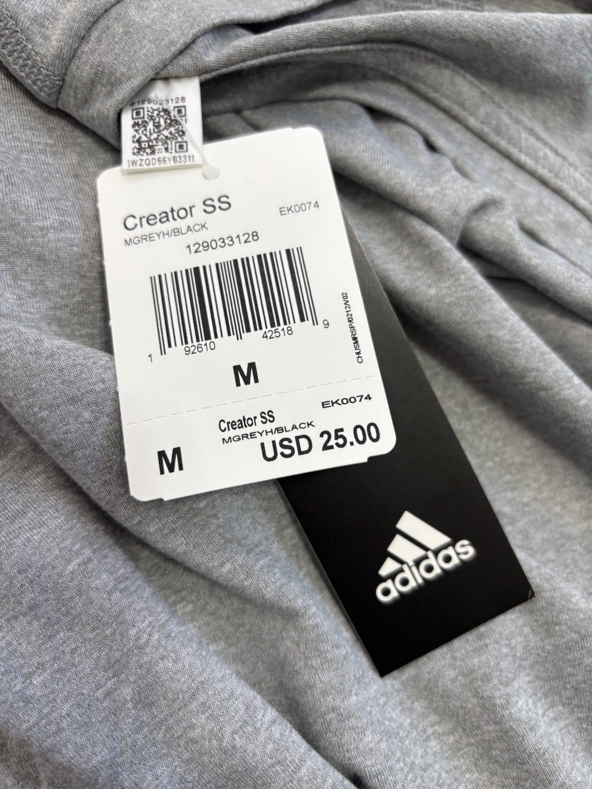 Adidas Men's Creator SS Gray Athletic Short Sleeve Tee Size M gallery