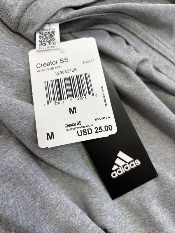 Adidas Men's Creator SS Gray Athletic Short Sleeve Tee Size M gallery