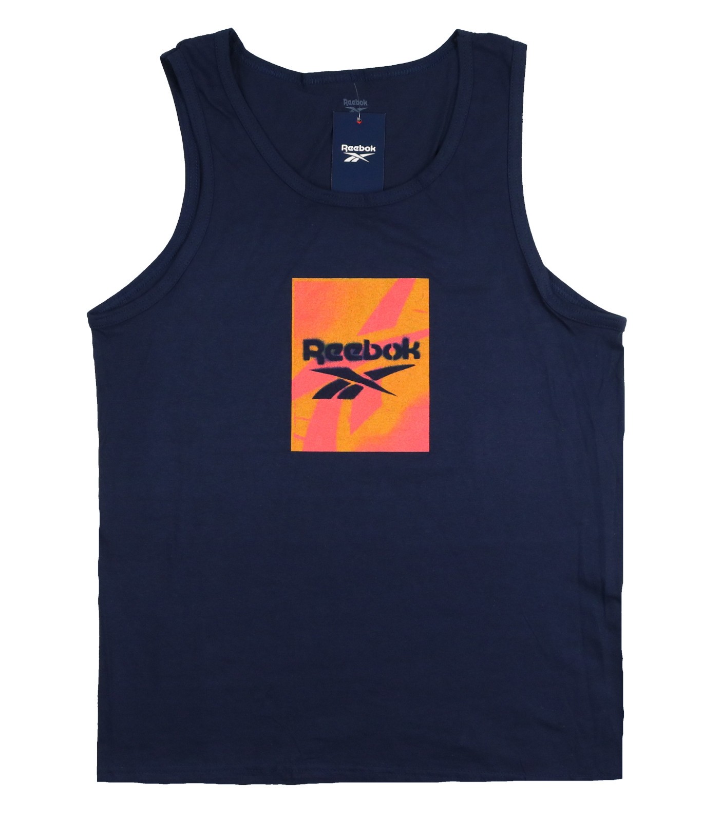 REEBOK Logo Tank Top sz M Medium Blue Orange Pink gallery