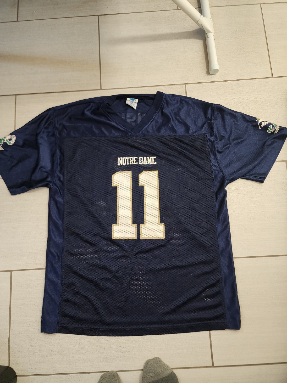 Notre Dame Fighting Irish Jersey #11 Navy Blue Mesh Knights Apparel Men's L G gallery
