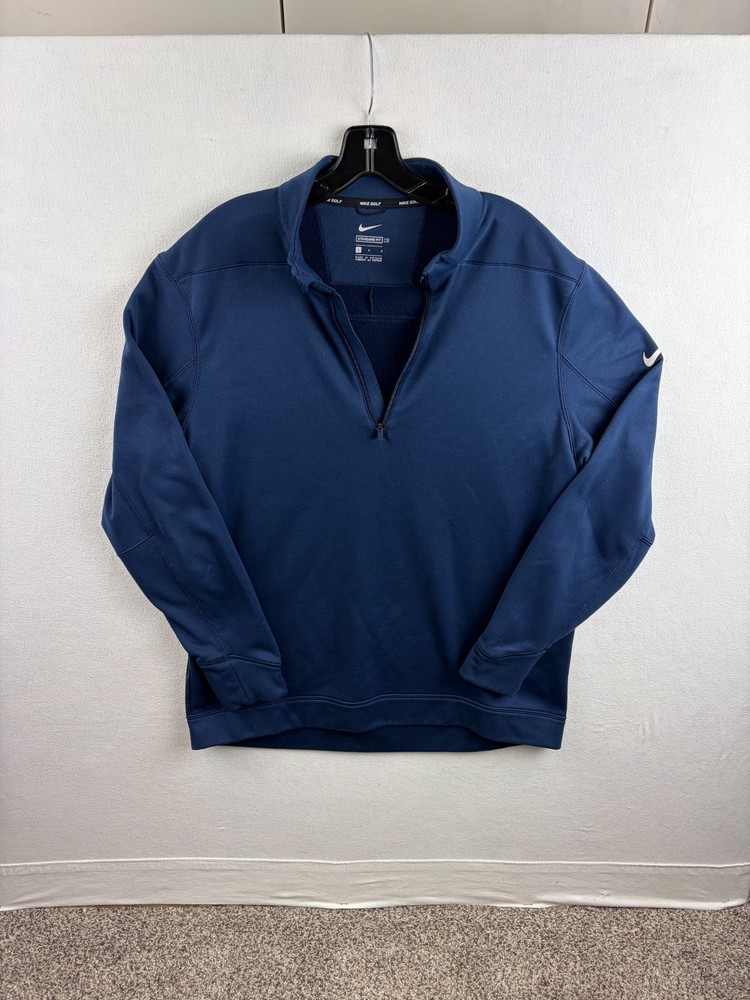 Men's Nike Golf 1/4 Zip Pullover Blue Size L Standard Fit